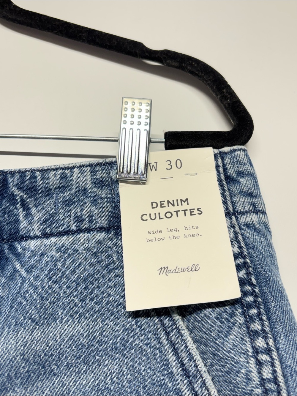 ✨Madewell Denim Culottes Blue Wide-Leg Cropped Jeans Size W30 - Picture 10 of 16